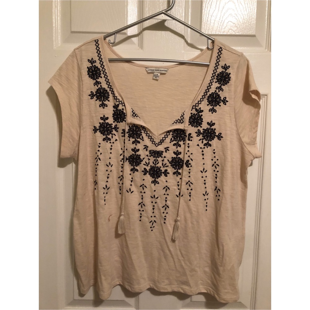 American Eagle beige blouse size L